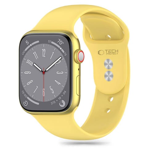 ⁨Pasek do APPLE WATCH 4 / 5 / 6 / 7 / 8 / 9 / SE / ULTRA 1 / 2 (42 / 44 / 45 / 49 MM) Tech-Protect Silicone Canary Yellow żółte⁩ w sklepie Wasserman.eu