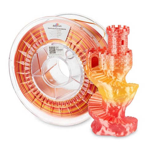 ⁨Spectrum 3D filament, PLA Silk Rainbow, 1,75mm, 1000g, 81017, fire-red⁩ w sklepie Wasserman.eu