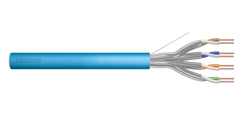 ⁨Kabel instalacyjny DIGITUS kat.6A, U/FTP, Dca, AWG 23/1, LSOH, 50m, niebieski⁩ w sklepie Wasserman.eu