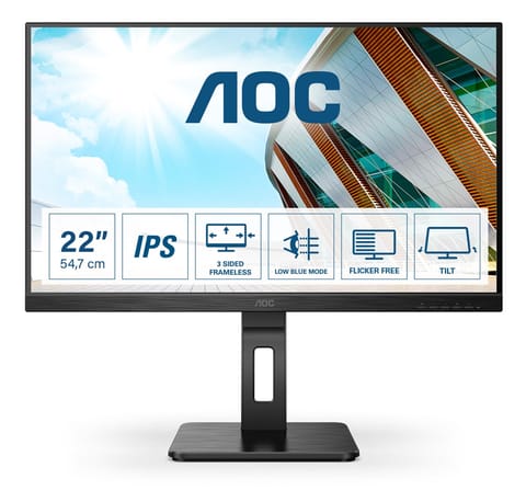 ⁨AOC P2 22P2Q LED display 54,6 cm (21.5") 1920 x 1080 px Full HD Czarny⁩ w sklepie Wasserman.eu