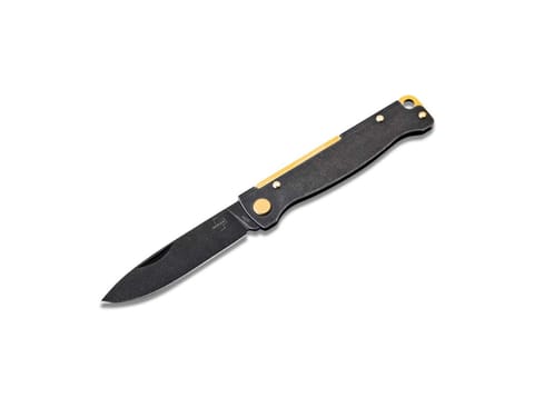 ⁨Böker Plus Atlas Black Stonewash Brass Knife⁩ at Wasserman.eu