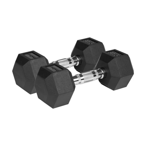 ⁨Hantle żeliwne gumowane HEX 2x9kg , REBEL ACTIVE⁩ w sklepie Wasserman.eu