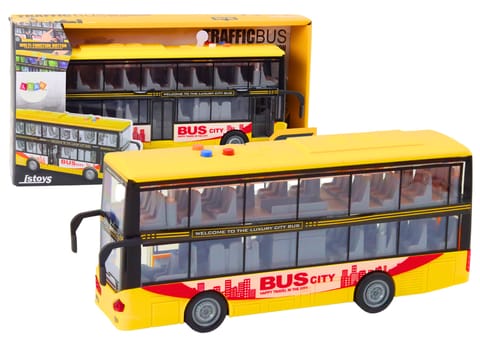 ⁨Autobus Piętrowy 1:16 Światła Dźwięki Napęd Frykcyjny Żółty⁩ w sklepie Wasserman.eu