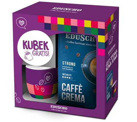 ⁨Kawa ziarnista EDUSCHO Crema Strong 1kg + kubek⁩ w sklepie Wasserman.eu