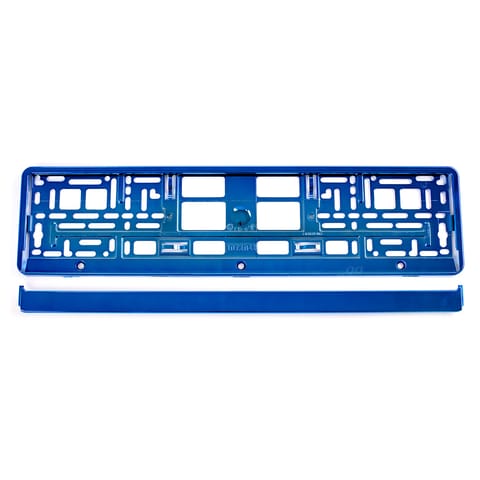 ⁨Ramka tablicy rejestracyjnej metalizowana niebieska amio-03174⁩ w sklepie Wasserman.eu