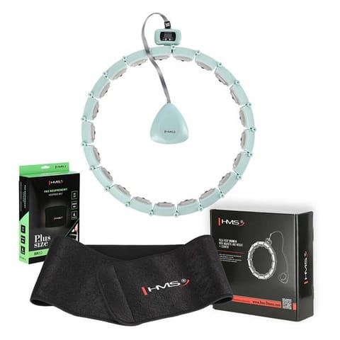 ⁨GREEN MAGNETIC HULA HOOP SET HHM14 WITH HMS COUNTER + BR163 BLACK PLUS SIZE BELT⁩ at Wasserman.eu