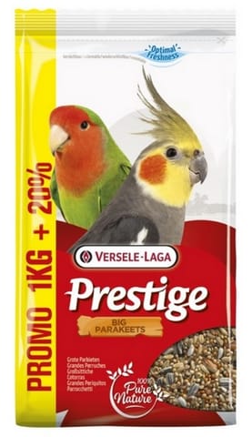 ⁨Versele-Laga Prestige Big Parakeets średnia papuga (nimfa, nierozłączka) 1,2kg (1+0,2kg gratis)⁩ w sklepie Wasserman.eu