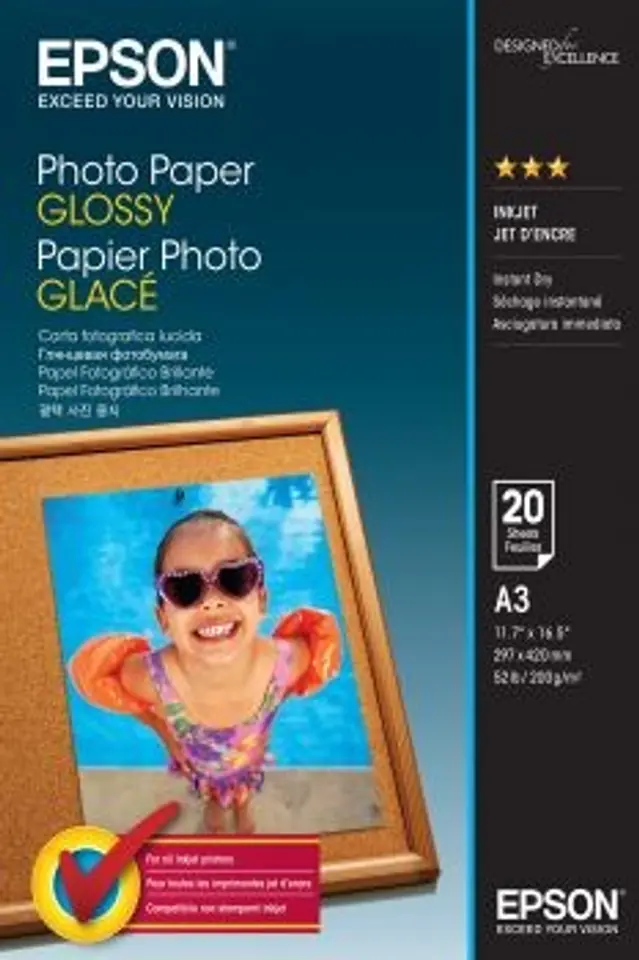 ⁨Papier Photo Glossy A3 20 arkuszy 200g/mkw⁩ w sklepie Wasserman.eu