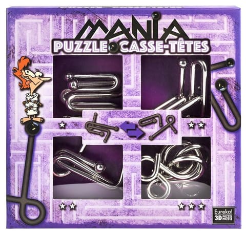 ⁨Łamigłówki metalowe 4 szt Puzzle mania fiolet G3⁩ w sklepie Wasserman.eu