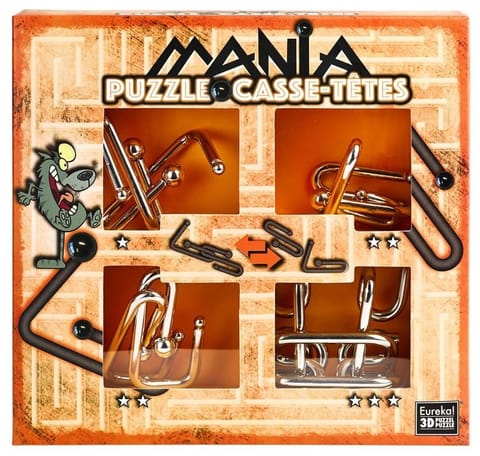 ⁨Łamigłówki metalowe 4szt Puzzle mania pomarańcz G3⁩ w sklepie Wasserman.eu