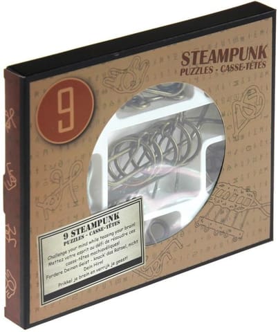⁨Łamigłówki metalowe 9 szt Steampunk czerwony G3⁩ w sklepie Wasserman.eu