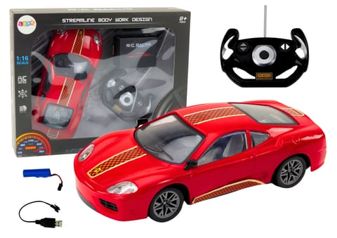 ⁨Auto Sportowe Zdalnie Sterowane Na Pilota 1:16 R/C Czerwone⁩ w sklepie Wasserman.eu