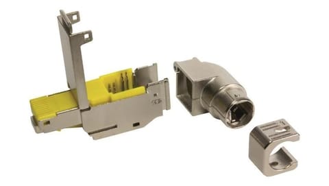 ⁨Wtyk Rj45 preLink 8 polowy kątowy ekranowany L-90st. z dławnicą 20821010021⁩ w sklepie Wasserman.eu