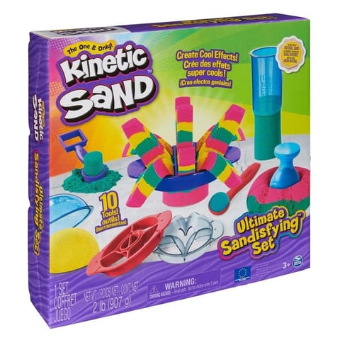⁨Kinetic Sand Ultimate Sandisfying Set, 2lb of Pink, Yellow and Teal Play Sand, 10 Molds and Tools, Sensory Toys for Kids Ages 7+⁩ at Wasserman.eu