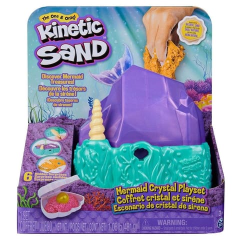 ⁨Kinetic Sand , Mermaid Crystal Playset, Over 1lb of Play Sand, Gold Shimmer Sand, Storage and Tools, Sensory Toys for Kids Ages 3 and up⁩ at Wasserman.eu