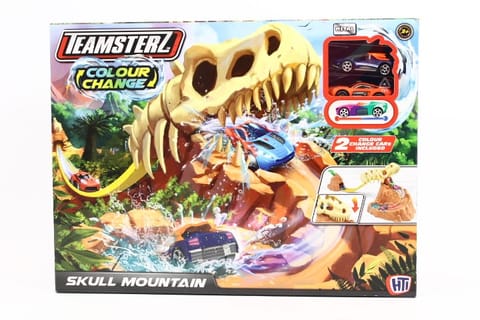 ⁨Car Track Dinosaur Skeleton Colour Change Skull Mountain + 2 Racing Cars TEAMSTERZ 1417431 p4⁩ at Wasserman.eu