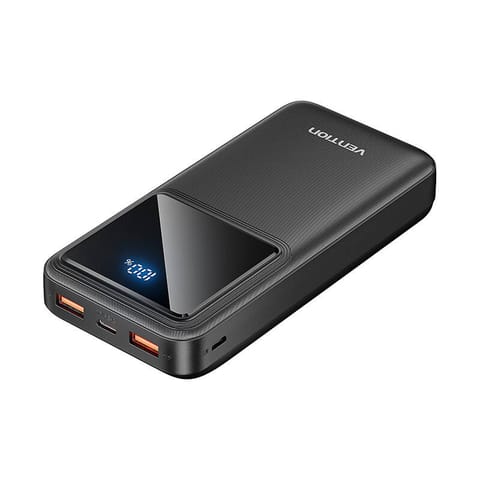 ⁨Powerbank, Vention, FHLB0, 20000mAh, Micro-USB, USB-C, 2xUSB-A, 22.5W (czarny)⁩ w sklepie Wasserman.eu