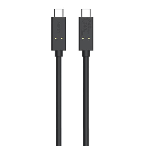 ⁨Kabel USB-C do USB-C Aukey, CB-TCC241, 240W, 0.8m (czarny)⁩ w sklepie Wasserman.eu