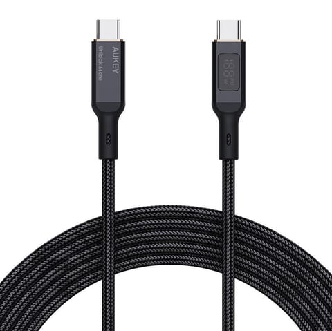 ⁨Kabel USB-C do USB-C Aukey CB-MCC101, 100W, 1m (czarny)⁩ w sklepie Wasserman.eu