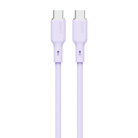 ⁨Kabel USB-C do USB-C Aukey CB-SCC102, 100W, 1.8m (lawendowy)⁩ w sklepie Wasserman.eu