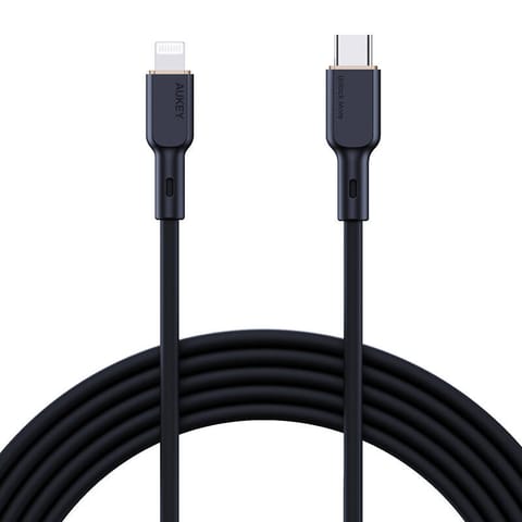 ⁨Kabel USB-C do Lightning Aukey CB-SCL1, 27W, 1m (czarny)⁩ w sklepie Wasserman.eu