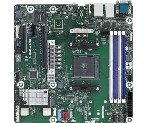 ⁨Płyta główna ASRock X570D4U 1x AM4 AMD Ryzen X570 (SATA, 2xM.2, 2xGbE, IPMI)⁩ w sklepie Wasserman.eu