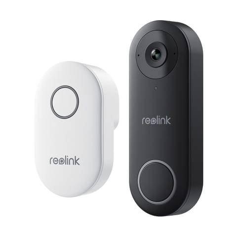 ⁨Reolink D340W - 5MP Video Doorbell with Chime, 2.4/5 GHz Wi-Fi, Person Detection, Two-Way Audio, Works with NVRs, white⁩ at Wasserman.eu