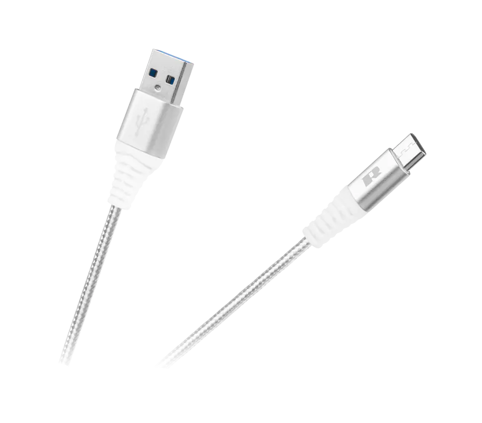 ⁨Kabel USB - USB typu C REBEL 50 cm biały⁩ w sklepie Wasserman.eu