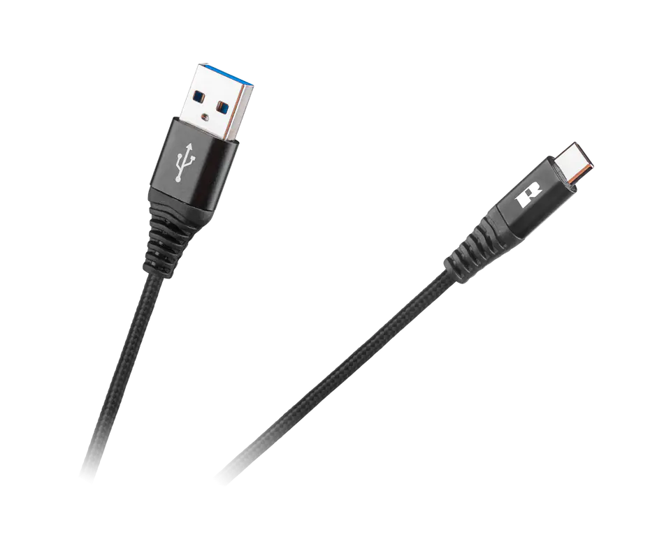 ⁨REBEL USB to USB Type-C cable 100 cm black⁩ at Wasserman.eu