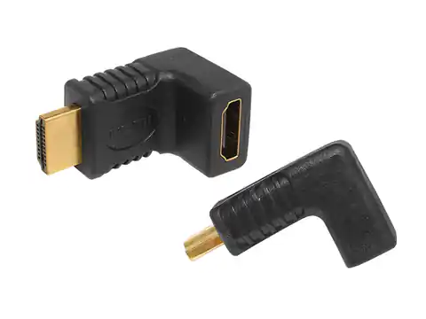 ⁨HDMI abgewinkelter Stecker Buchse zu Stecker LXHD49⁩ im Wasserman.eu