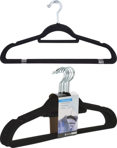 ⁨Set of 10 FELT CLOTHES HANGERS⁩ at Wasserman.eu