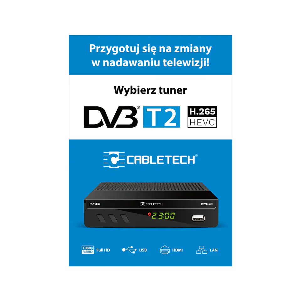 ⁨Poster Cabletech DVB-T2 Tuner⁩ at Wasserman.eu