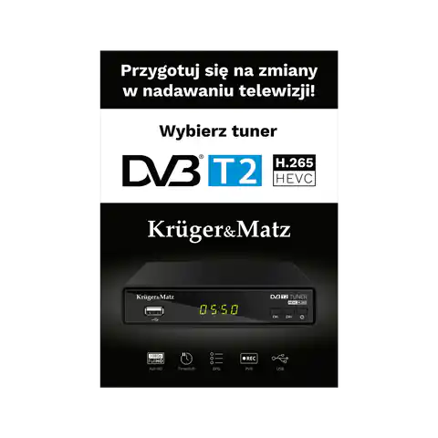 ⁨Plakat Kruger&Matz Tuner DVB-T2⁩ w sklepie Wasserman.eu