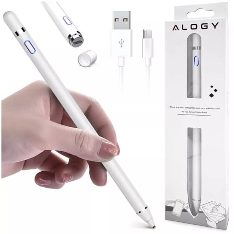 ⁨Active Capacitive Stylus Alogy for Tablet Phone Screen White⁩ at Wasserman.eu