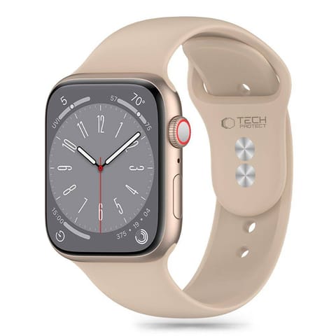 ⁨Pasek do APPLE WATCH 3 / 4 / 5 / 6 / 7 / 8 / 9 / SE (38 / 40 / 41 MM) Tech-Protect Silicone Walnut beżowe⁩ w sklepie Wasserman.eu