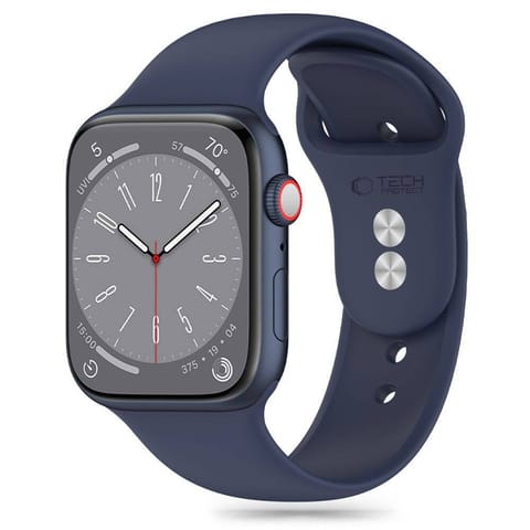 ⁨Pasek do APPLE WATCH 4 / 5 / 6 / 7 / 8 / 9 / SE / ULTRA 1 / 2 (42 / 44 / 45 / 49 MM) Tech-Protect Silicone Midnight Blue⁩ w sklepie Wasserman.eu