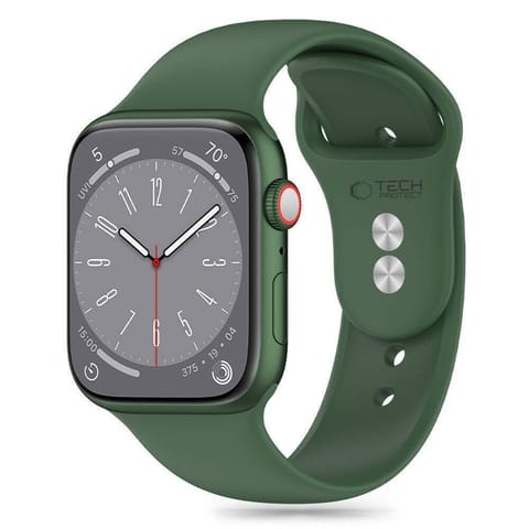 ⁨Pasek do APPLE WATCH 4 / 5 / 6 / 7 / 8 / 9 / SE / ULTRA 1 / 2 (42 / 44 / 45 / 49 MM) Tech-Protect Silicone Olive zielone⁩ w sklepie Wasserman.eu