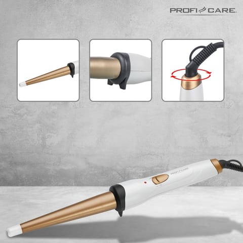 ⁨ProfiCare Conical curling iron PC-HC 3049 white/gold⁩ at Wasserman.eu