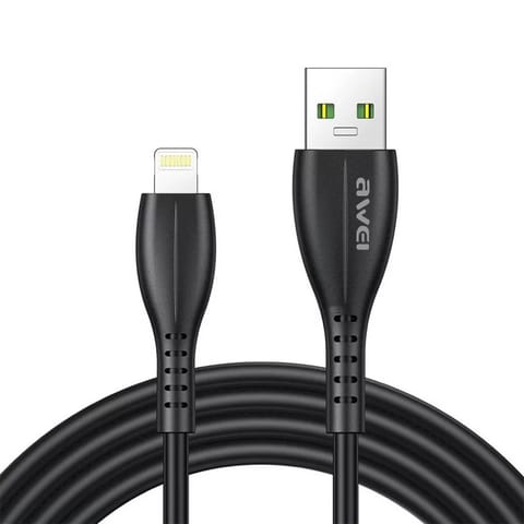 ⁨AWEI kabel CL-115L USB na Lightning czarny/black⁩ w sklepie Wasserman.eu