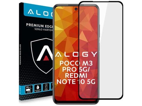 ⁨Szkło Alogy Full Glue CF do Poco M3 Pro 5G/ Redmi Note 10 5G Czarne⁩ w sklepie Wasserman.eu