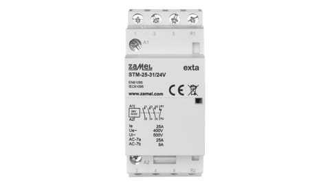 ⁨Stycznik modułowy instalacyjny 25A 3Z+1R 24V AC/DC typ: STM-25-31/24V EXT10000293⁩ w sklepie Wasserman.eu