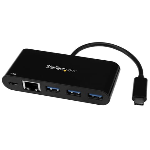 ⁨StarTech.com HB30C3AGEPD stacja dokująca Przewodowa USB 3.2 Gen 1 (3.1 Gen 1) Type-C Czarny⁩ w sklepie Wasserman.eu