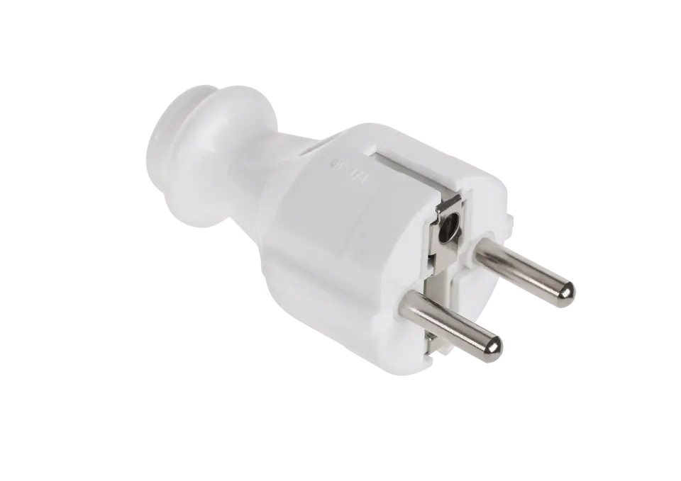 ⁨URZ3008 Straight plug with grounding unischuko white WT-30⁩ at Wasserman.eu