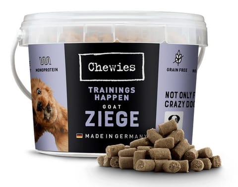 ⁨Chewies Trainings-Happen Koza monobiałkowe, bezzbożowe wiaderko 300g⁩ w sklepie Wasserman.eu