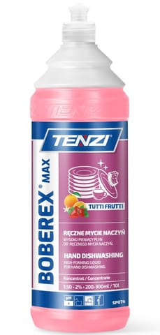 ⁨PŁYN DO RĘCZNEGO MYCIA NACZYŃ BOBEREX MAX TUTTI FRUTTI 1L⁩ w sklepie Wasserman.eu