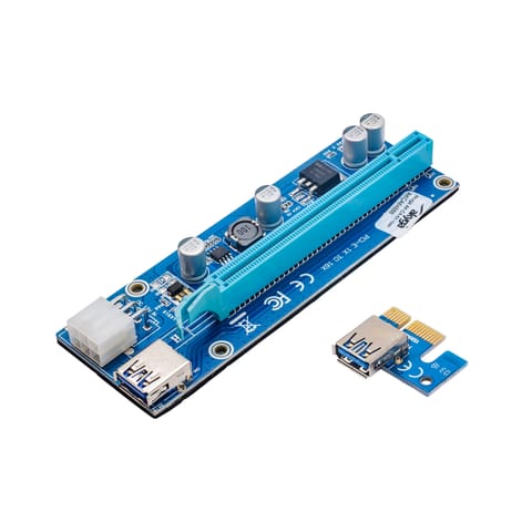 ⁨Akyga Riser PCI-E 1x - 16x AK-CA-64 USB 3.0, 6-pin, SATA, 009s Universal Graphic card holder⁩ at Wasserman.eu