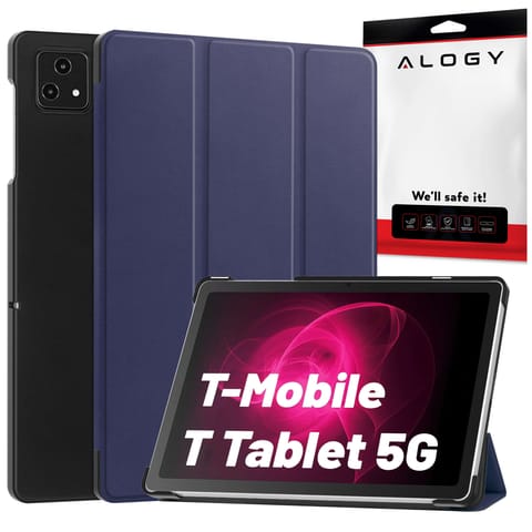 ⁨Etui do T-Mobile T Tablet 5G 10.36" obudowa na tablet Alogy Book Cover Case Granatowe⁩ w sklepie Wasserman.eu