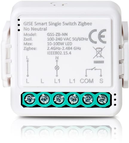 ⁨GISE Smart Single Switch no neutral Zigbee | Pojedynczy moduł przekaźnikowy bez N Zigbee | GSS-ZB-NN⁩ w sklepie Wasserman.eu