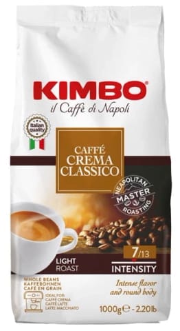 ⁨Kimbo Caffe Crema Classico 1 kg beans⁩ at Wasserman.eu