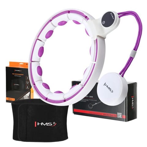 ⁨MAGNETIC HULA HOOP SET WHITE/VIOLET HHM17 WITH HMS COUNTER + SLIMMING BELT BR163 BLACK⁩ at Wasserman.eu